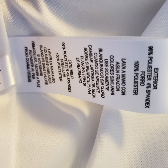 NWOT J Howard Sleevless White Dress with Blue Lace Overlay Sz16 - Picture 6 of 17